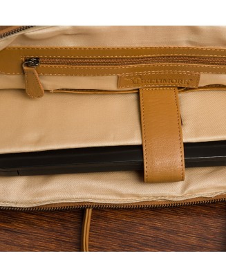 Torba skórzana aktówka teczka croco na laptopa 15"6 brązowa A4 Beltimore S18