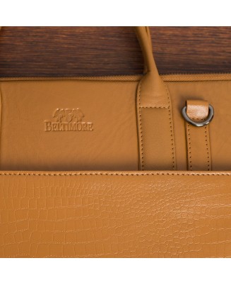 Torba skórzana aktówka teczka croco na laptopa 15"6 brązowa A4 Beltimore S18