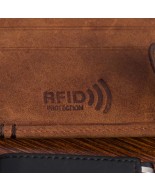 Portfel skórzany męski poziomy klasyczny brązowy RFiD Beltimore D37