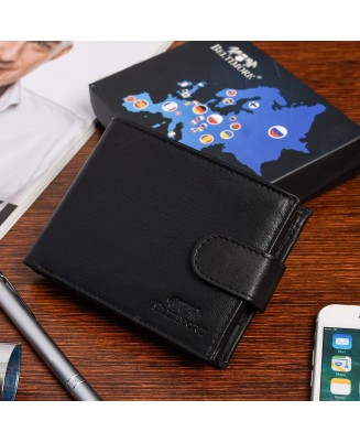 Męski portfel skórzany klasyczny RFiD czarny Beltimore K42