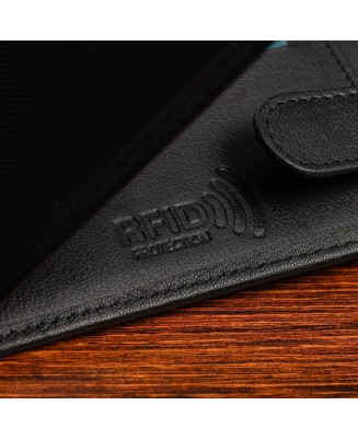 Męski portfel skórzany klasyczny RFiD czarny Beltimore K42