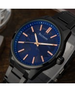 Zegarek męski bransoleta duży solidny granatowy glob premium Beltimore BT01