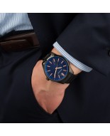 Zegarek męski bransoleta duży solidny granatowy glob premium Beltimore BT01