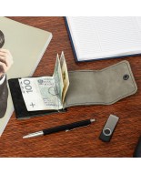 Banknotówka portfel czarny etui na pieniądze retro uniseks skórzane G65