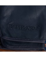 Rękawiczki skórzane damskie granatowe polar BELTIMORE K25