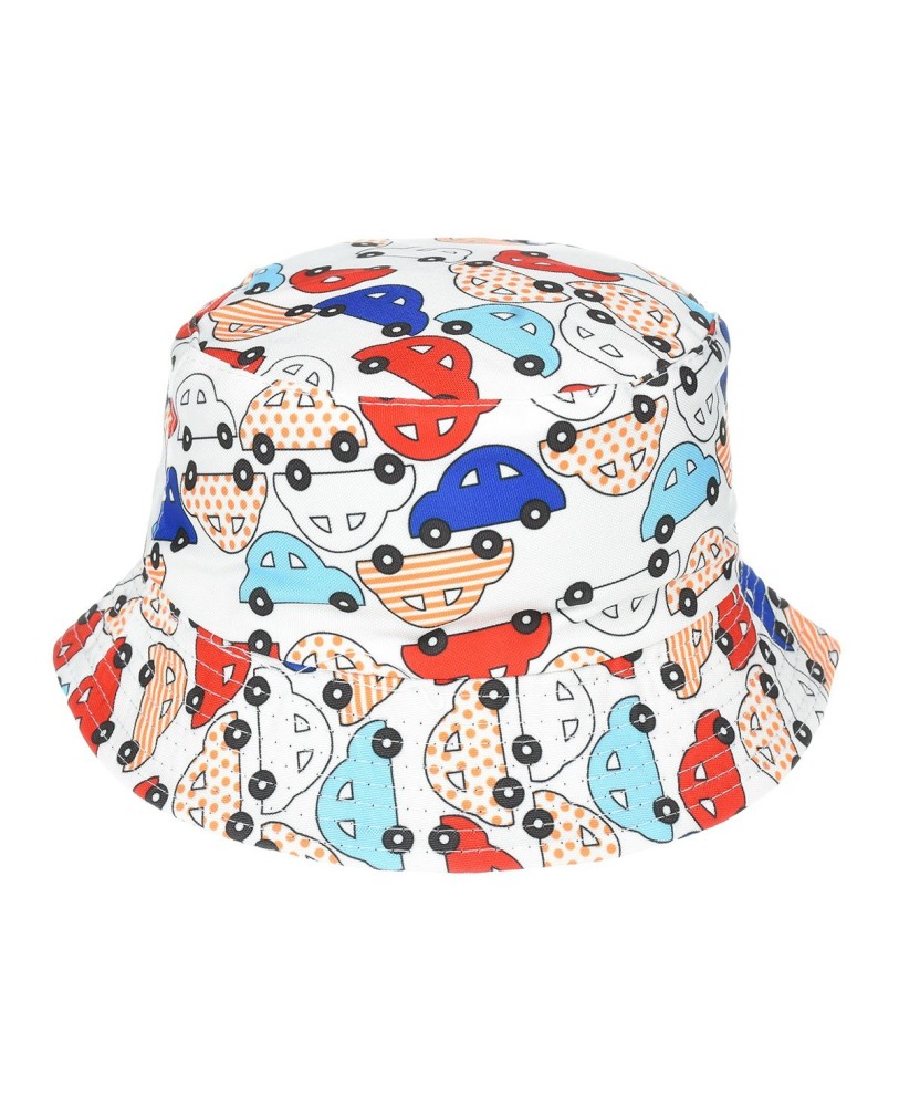 Kapelusz dwustronny bucket hat dziecięcy autka kap-md-5