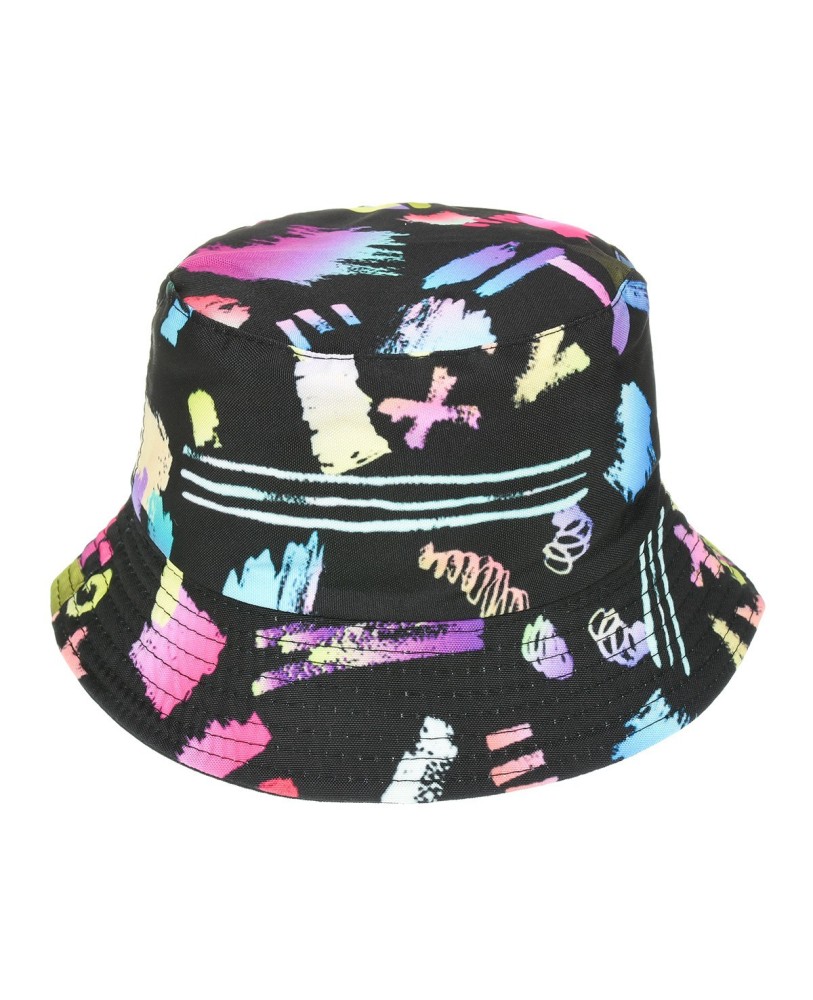 Kapelusz dwustronny bucket hat czapka czarna napisy kolorowy kap-m-9