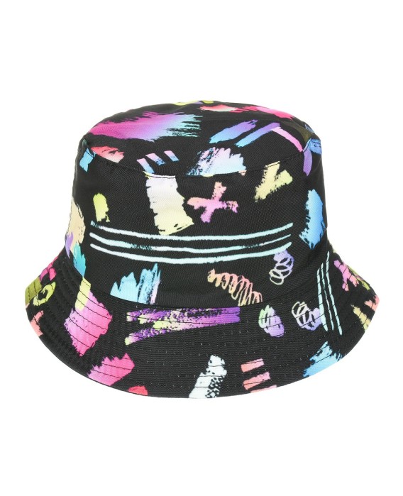 Kapelusz dwustronny bucket hat czapka czarna napisy kolorowy kap-m-9