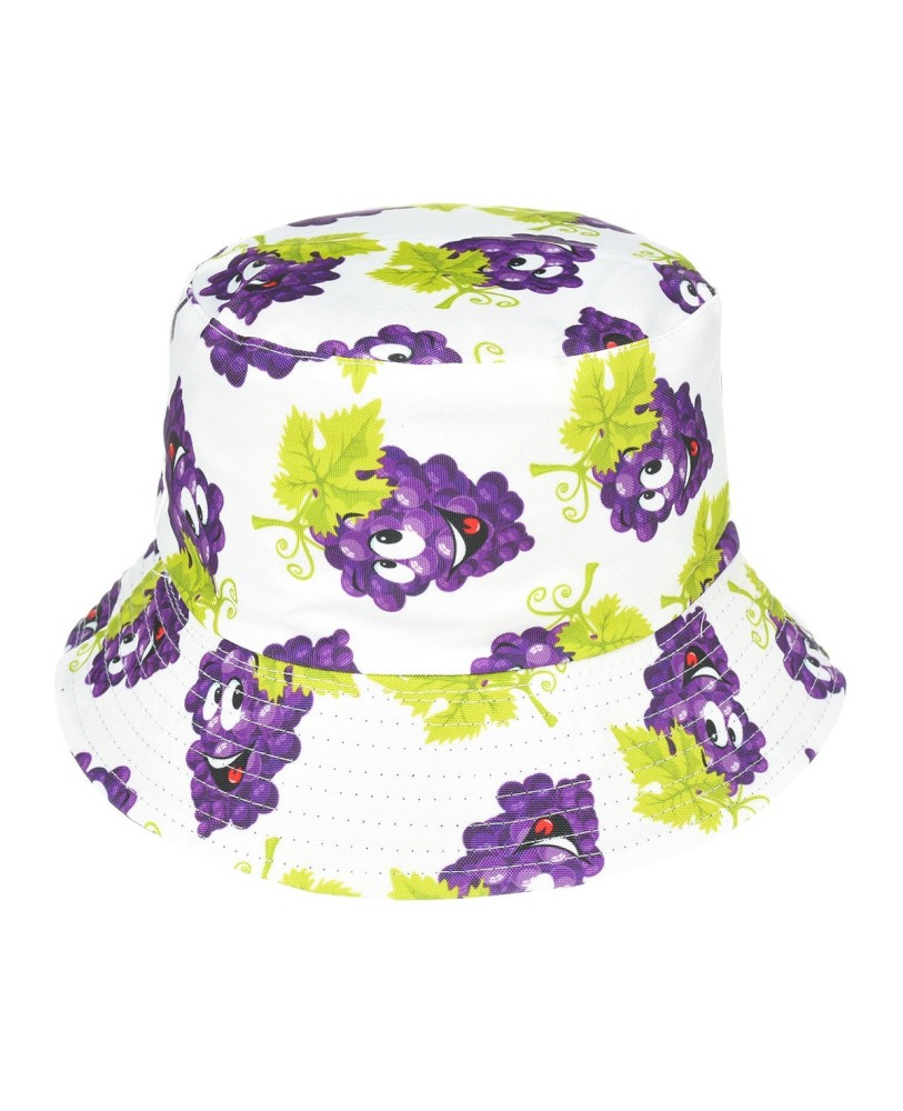 Kapelusz dwustronny bucket hat czapka czarny winogrona kap-m-30