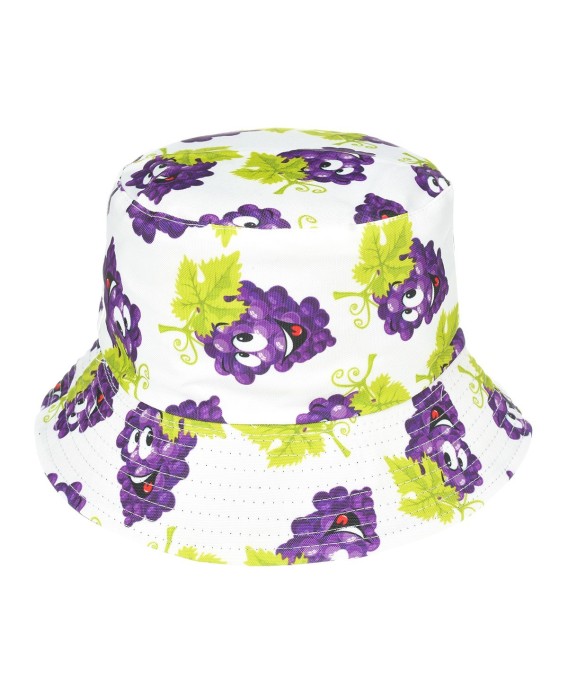 Kapelusz dwustronny bucket hat czapka czarny winogrona kap-m-30