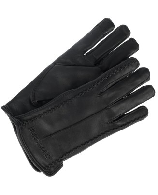 Rękawiczki skórzane damskie czarne polar touch finger na dotyk BELTIMORE K39