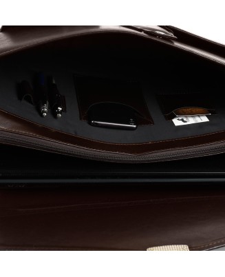 Brązowa męska aktówka Beltimore teczka elegancka pojemna W35