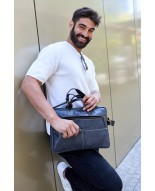 Torba męska skórzana na laptopa ramię komputer duża czarna Beltimore N04