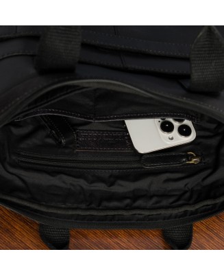 Torba męska skórzana na laptopa ramię komputer duża czarna Beltimore N04