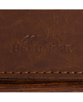 Etui na Karty Skórzane Slim Beltimore Wizytownik koniakowe G57