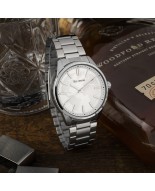 Zegarek męski bransoleta duży solidny srebrny glob premium Beltimore BT01
