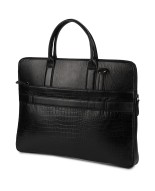 Torba skórzana aktówka teczka croco na laptopa 15"6 czarna A4 Beltimore S18