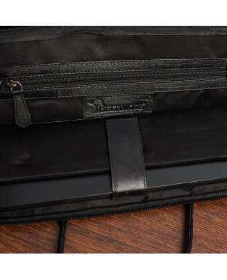 Torba skórzana aktówka teczka croco na laptopa 15"6 czarna A4 Beltimore S18