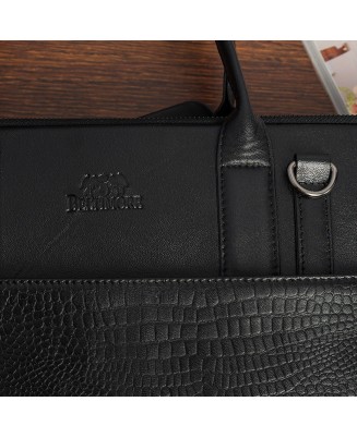 Torba skórzana aktówka teczka croco na laptopa 15"6 czarna A4 Beltimore S18