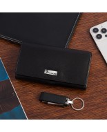 Portfel skórzany damski poziomy RFiD skóra na karty klasyk czarny Beltimore A03