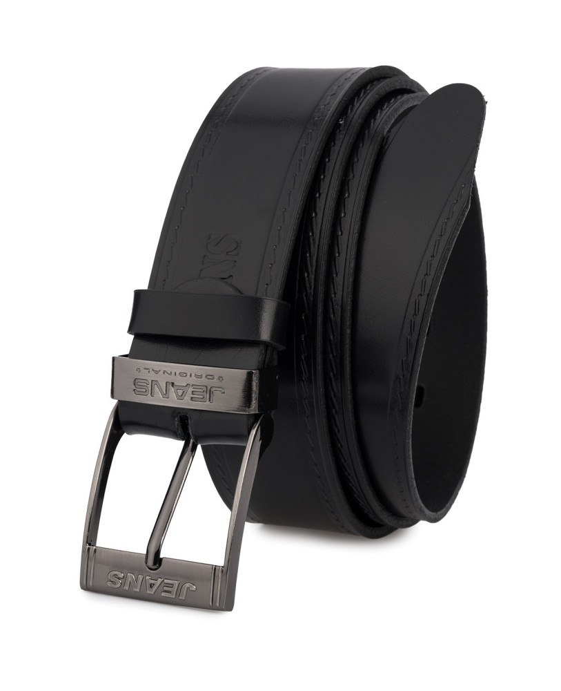 Pasek męski skórzany premium szeroki 4cm klasyczny czarny Beltimore Jeans E60