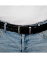 Pasek męski skórzany premium szeroki 4cm klasyczny czarny Beltimore Jeans E60