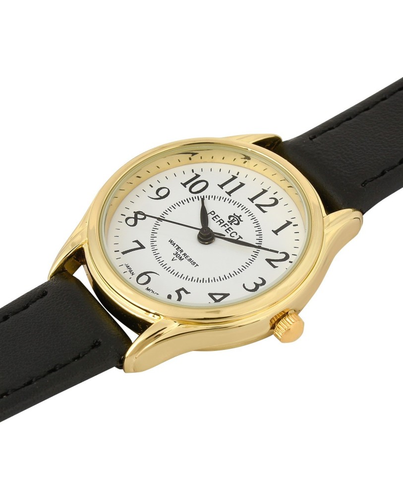 CZARNO-ZŁOTY ZEGAREK PERFECT KLASYCZNY DAMSKI RETRO MIYOTA 273