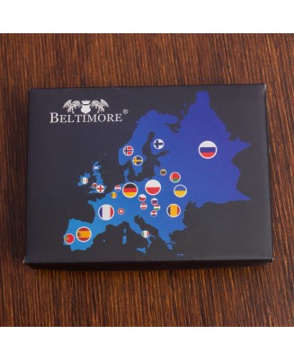 Portfel skórzany męski mały brązowy Beltimore z RFiD L54