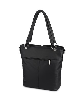 Torebka Damska Shopper Skóra Naturalna Miękka Beltimore Czarna 935