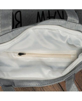 Szara Torba damska na zakupy wielorazowa duża torba shopper z nadrukiem TA-20grey