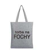 Szara Torba damska na zakupy wielorazowa duża torba shopper z nadrukiem TA-22grey