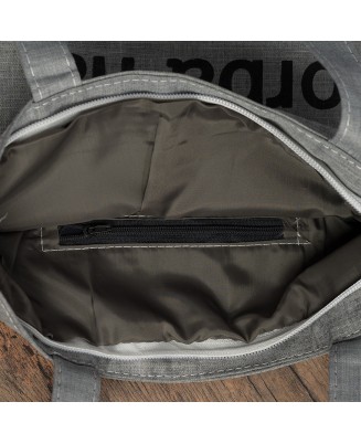 Szara Torba damska na zakupy wielorazowa duża torba shopper z nadrukiem TA-22grey