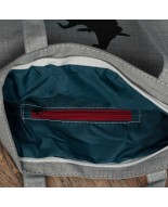 Szara Torba damska na zakupy wielorazowa duża torba shopper z nadrukiem TA-55grey