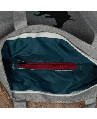 Szara Torba damska na zakupy wielorazowa duża torba shopper z nadrukiem TA-55grey