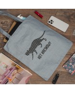 Szara Torba damska na zakupy wielorazowa duża torba shopper z nadrukiem TA-59grey