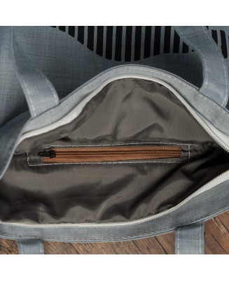 Szara Torba damska na zakupy wielorazowa duża torba shopper z nadrukiem TA-59grey