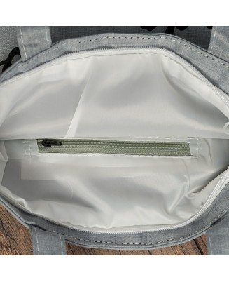 Szara Torba damska na zakupy wielorazowa duża torba shopper z nadrukiem TA-84grey