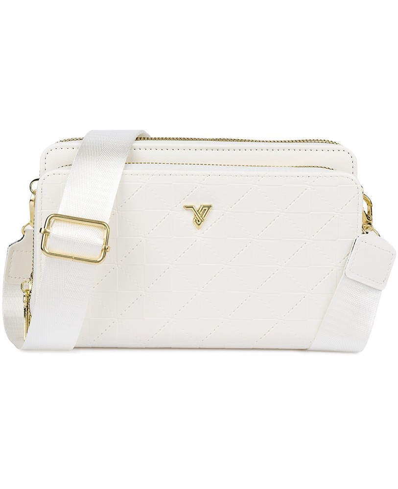 Biała Torebka crossbody damska mini na telefon i dokumenty POR-T-51