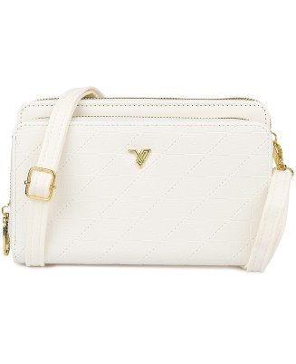 Biała Torebka crossbody damska mini na telefon i dokumenty POR-T-51