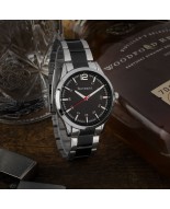 Zegarek męski bransoleta duży solidny czarno-srebrny klasyczny premium Beltimore BT02