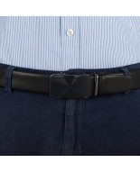 Pasek męski skórzany 3,5 cm klamra automatyczna Beltimore czarny 02-542