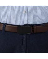 Pasek męski skórzany 3,5 cm klamra automatyczna Beltimore brązowy 02-543