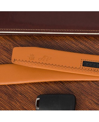 Pasek męski skórzany 3,5 cm klamra automatyczna Beltimore camel 02-543