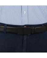 Pasek męski skórzany 3,5 cm klamra automatyczna Beltimore czarny 02-543