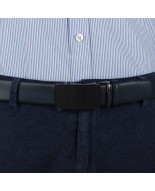 Pasek męski skórzany 3,5 cm klamra automatyczna Beltimore granatowy 02-543