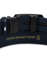 Pasek męski skórzany 3,5 cm klamra automatyczna Beltimore granatowy 02-543