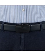 Pasek męski skórzany 3,5 cm klamra automatyczna Beltimore granatowy 02-544