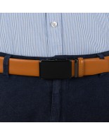 Pasek męski skórzany 3,5 cm klamra automatyczna Beltimore camel 02-547