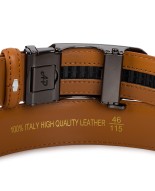 Pasek męski skórzany 3,5 cm klamra automatyczna Beltimore camel 02-547