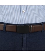 Pasek męski skórzany 3,5 cm klamra automatyczna Beltimore brązowy 02-547